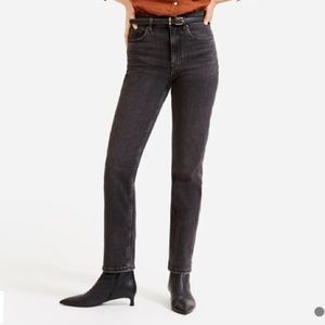 Everlane SuperStraight washed black gray high waist vintage ankle denim jeans 28